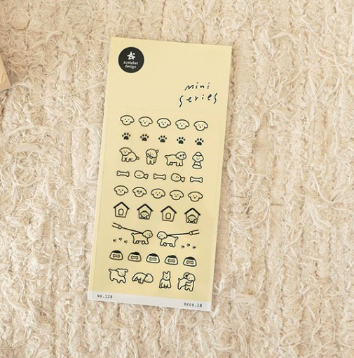 線條小狗 迷你手帳貼紙 128｜韓國Suatelier