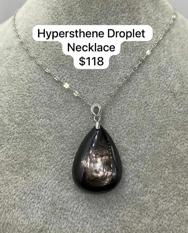 1 HYPERSTHENE DROPLET NECKLACE (20MM)