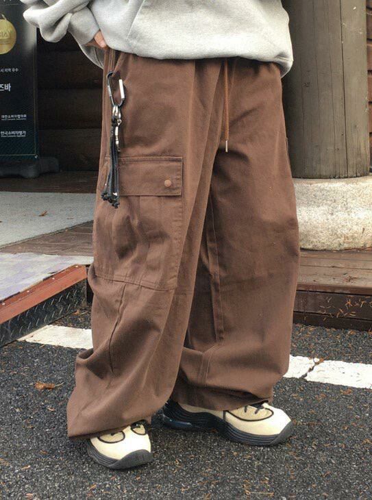 淨色工裝鬆身褲 TAC-0102P