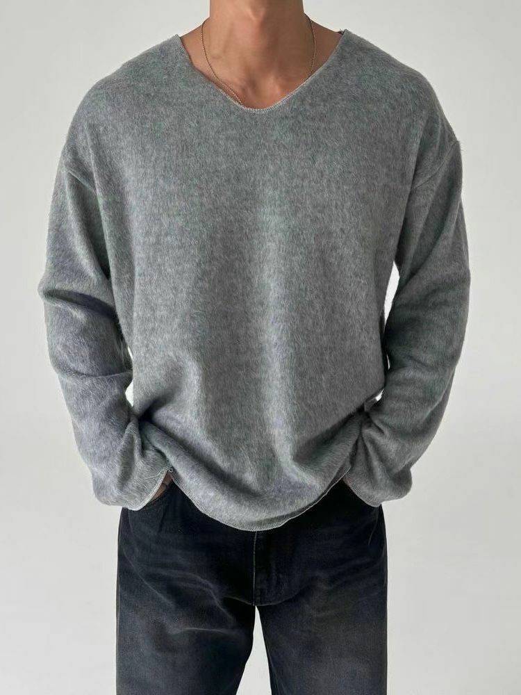 V領淨色長袖衫 TAC-0107T