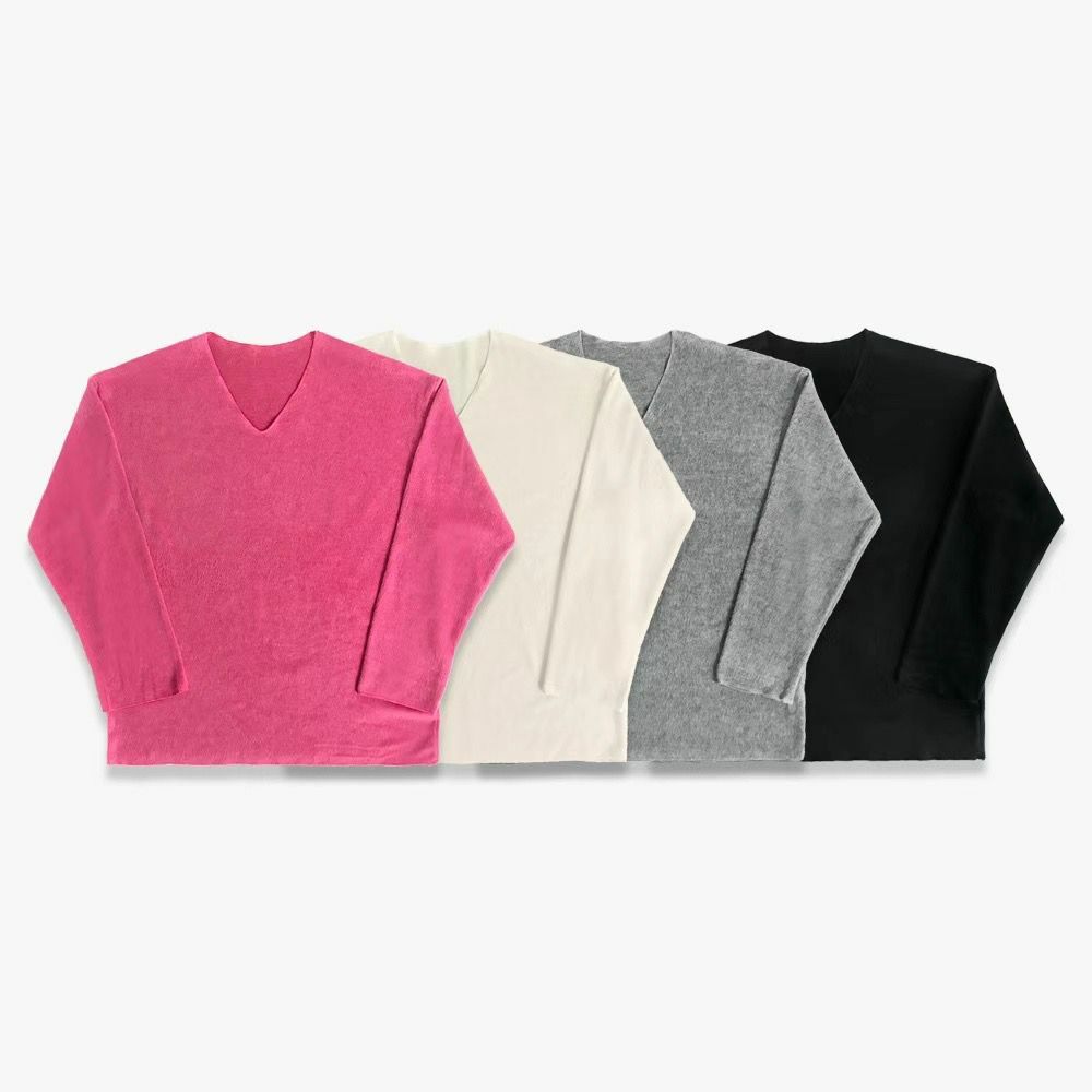 V領淨色長袖衫 TAC-0107T