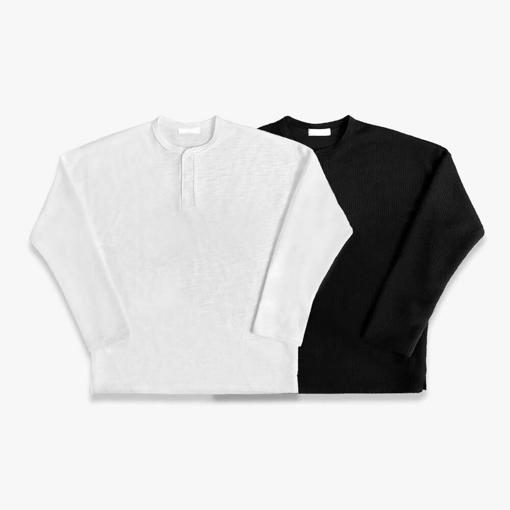 淨色半開胸暗紋長袖衫 TAC-0109T