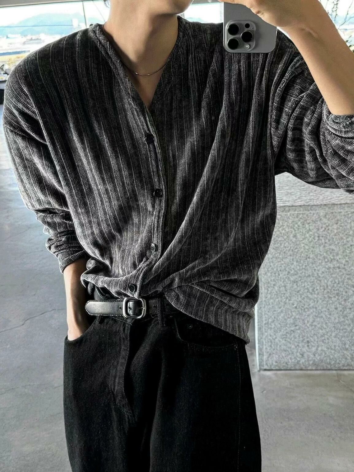 暗直紋開胸外套 TAC-0110JK