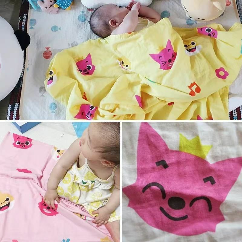 廠單 baby shark涼感棉紗小被