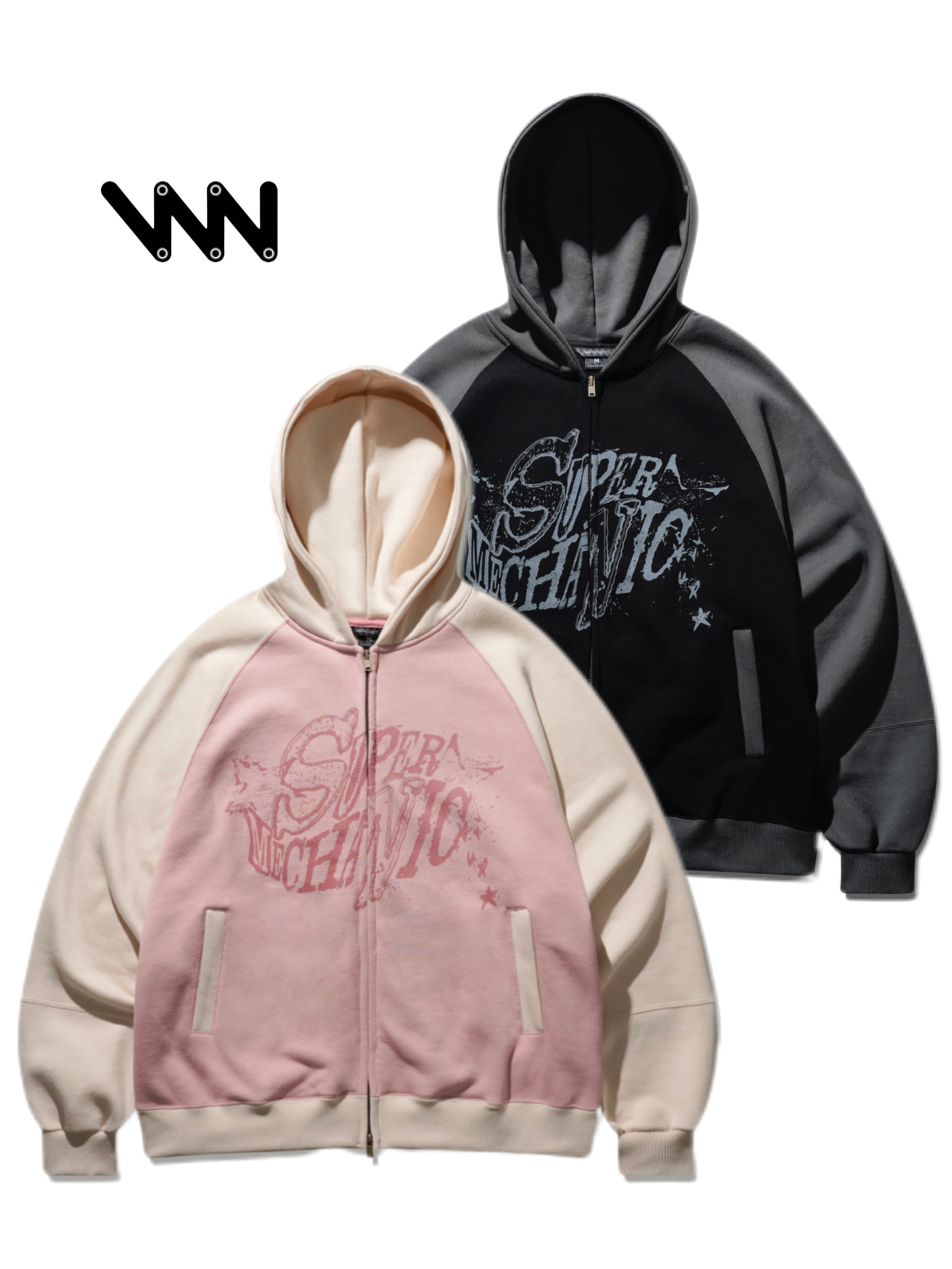 <預購> 韓國WV PROJECT Super Mechanic雙向拉鍊刷毛連帽外套