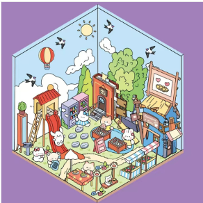 户外活动系列 3D立体微缩场景贴纸 48-50