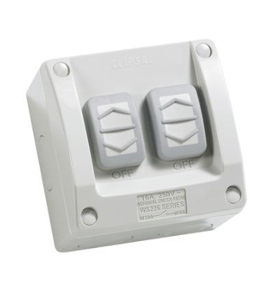 R121 天甲 15A 250V 兩位單/雙控明裝開關掣