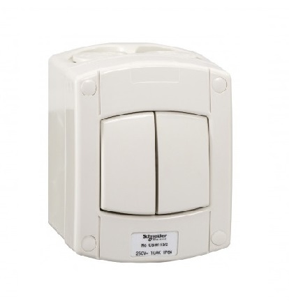 R104 天甲 10AX 兩位雙控開關掣連備用接線位