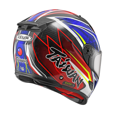 ZEUS ZS-1800B AM15 透明碳纖 寶藍 彩繪 全罩帽款  碳纖維輕量帽