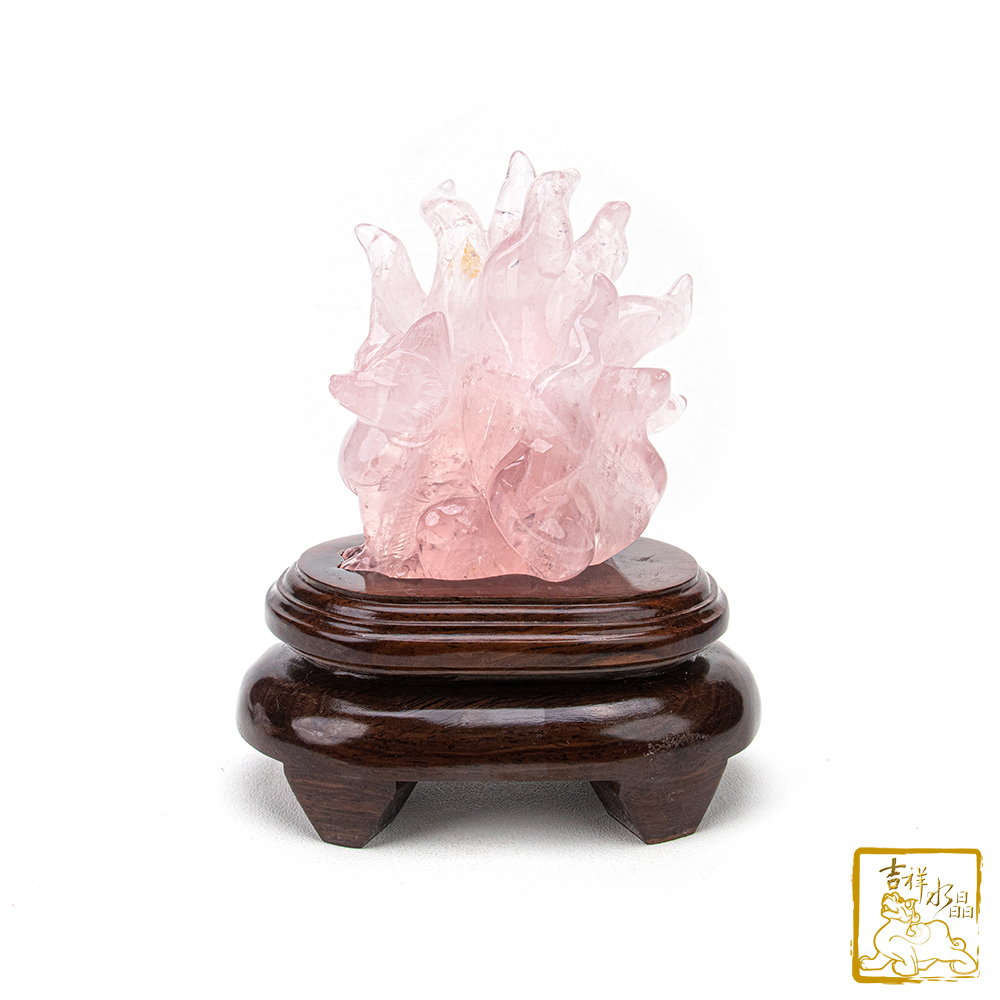 粉水晶九尾狐仙 499g 業績人氣