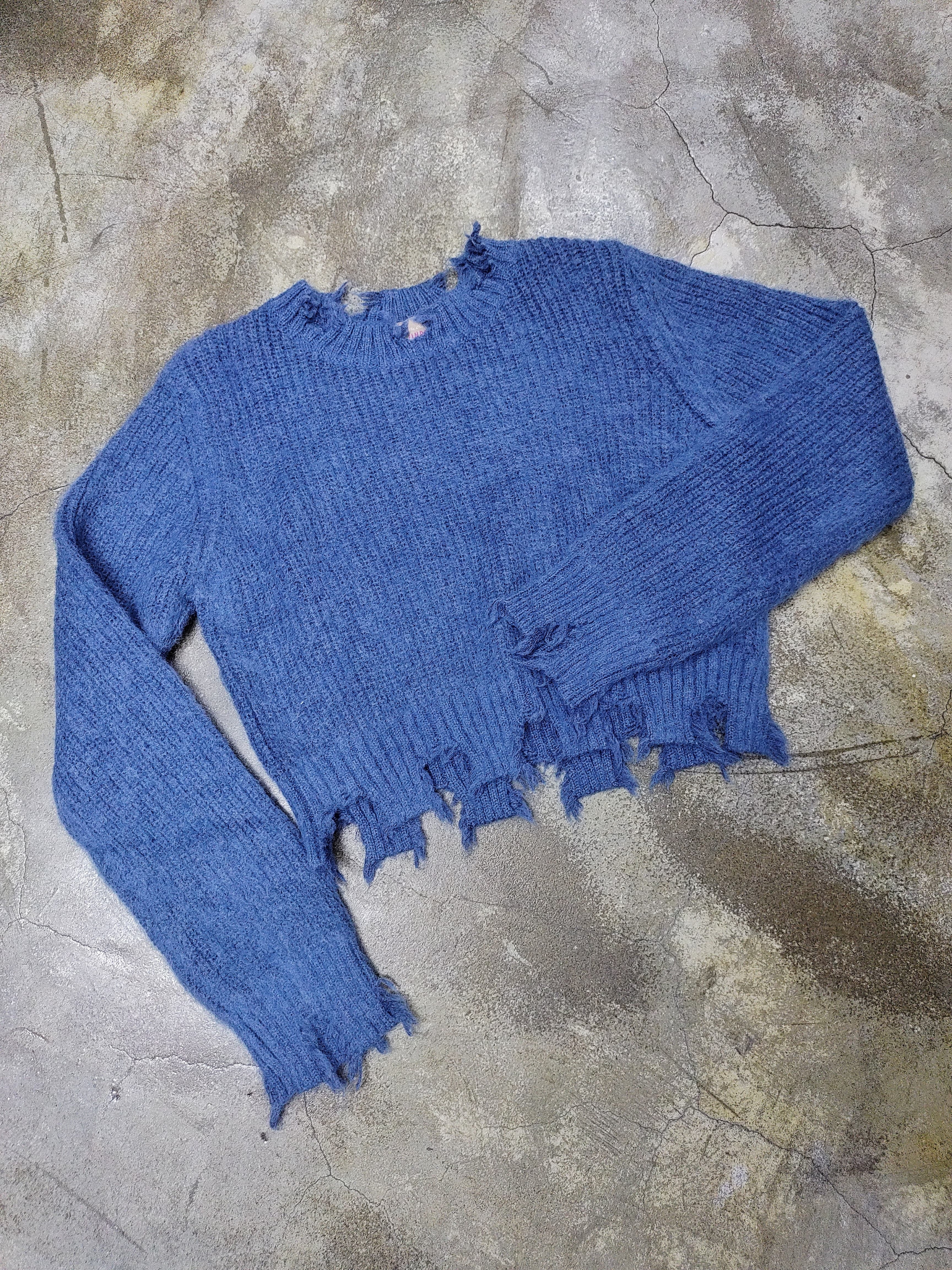 破爛邊morhair短冷衫（現貨款式）