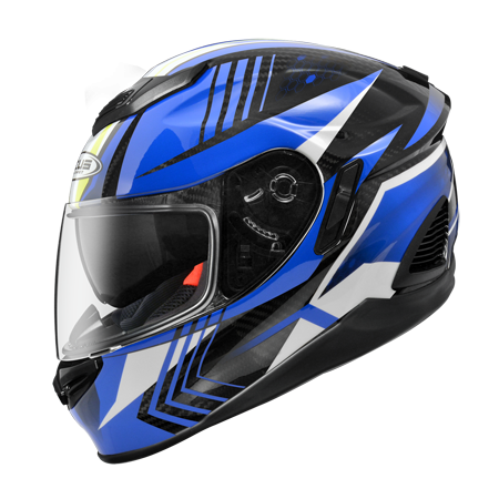 ZEUS ZS-1600 AK6 透明碳纖 藍 彩繪 全罩式帽款 碳纖維帽款