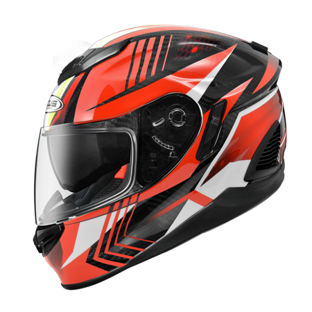 ZEUS ZS-1600 AK6 透明碳纖 紅 彩繪 全罩式帽款 碳纖維帽款