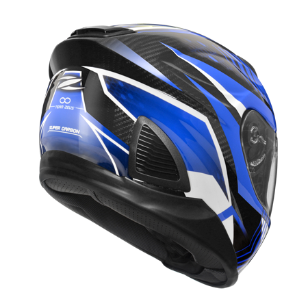 ZEUS ZS-1600 AK6 透明碳纖 藍 彩繪 全罩式帽款 碳纖維帽款