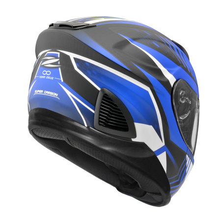 ZEUS ZS-1600 AK6 消光碳纖 藍 彩繪 全罩式帽款 碳纖維帽款
