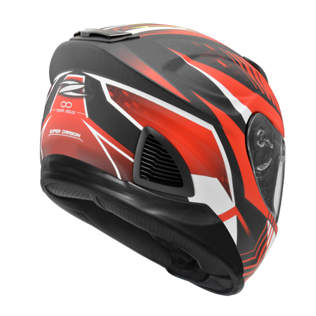 ZEUS ZS-1600 AK6 消光碳纖 紅 彩繪 全罩式帽款 碳纖維帽款