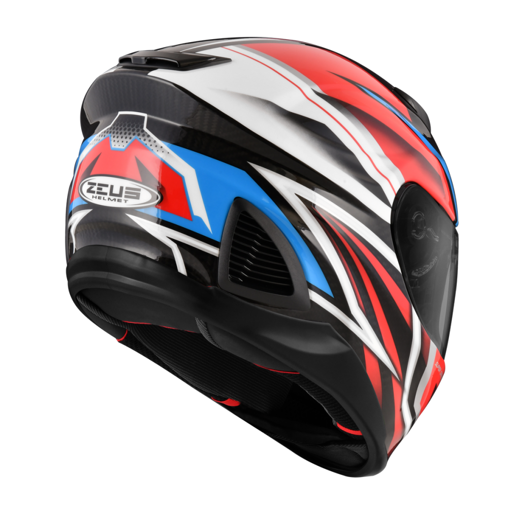 ZEUS ZS-1600 AK10 透明碳纖 紅 彩繪 全罩式帽款 碳纖維帽款