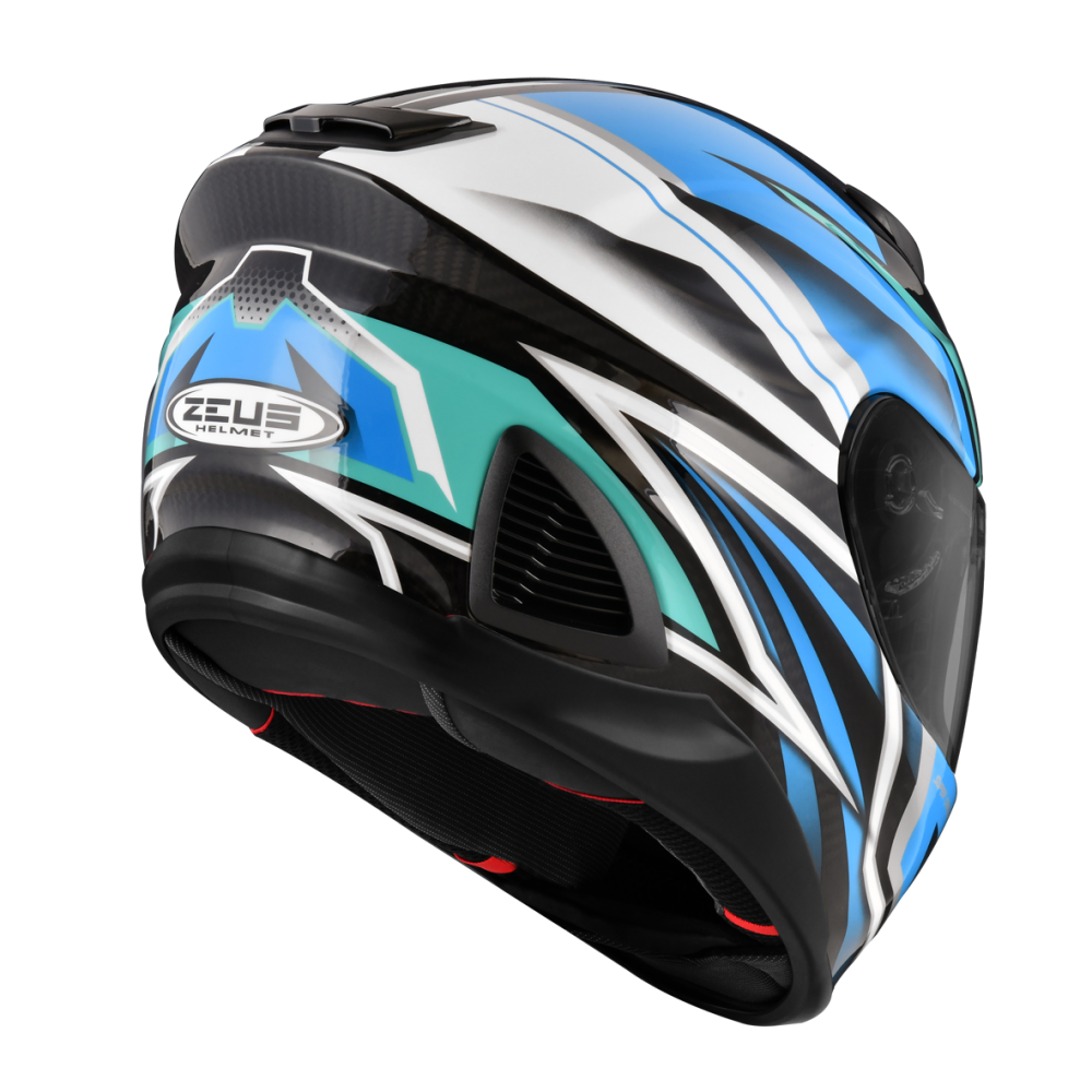 ZEUS ZS-1600 AK10 透明碳纖 藍 彩繪 全罩式帽款 碳纖維帽款