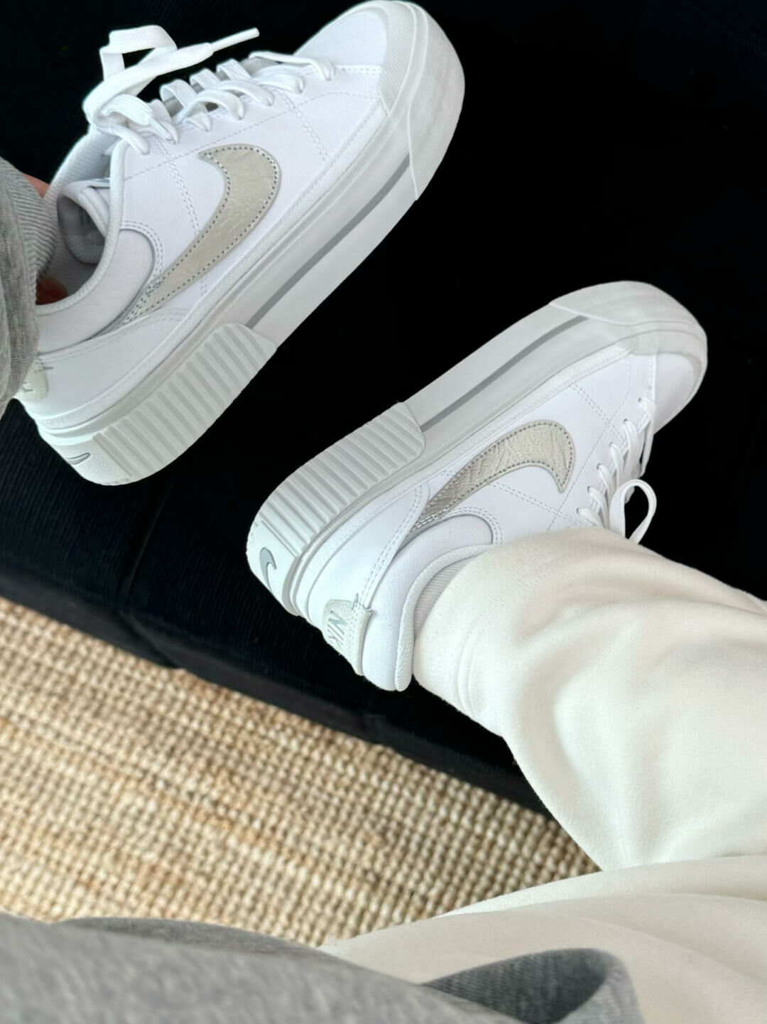 NIKE W COURT LEGACY LIFT 滿天星 白銀 灰銀 發光 亮粉 女鞋 HQ2307-100 / 調貨