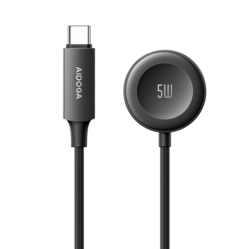 AIDOGA 艾迪伽 Type-C TO Apple Watch/Ultra/SE/AirPods 快充磁吸無線充電器充電連接線 5W快充 星航S 1M
