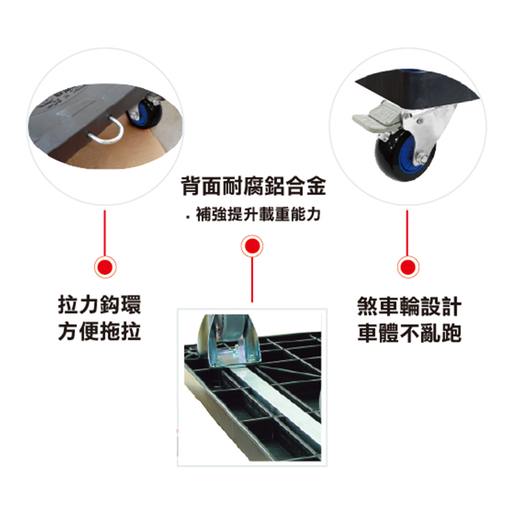 ＊中崙五金【附發票】(量多可優惠)台灣製 烏龜車 三邊鈍棧板車 手推車 棧板車 底部鋁合金補強 附剎車 HS-670L