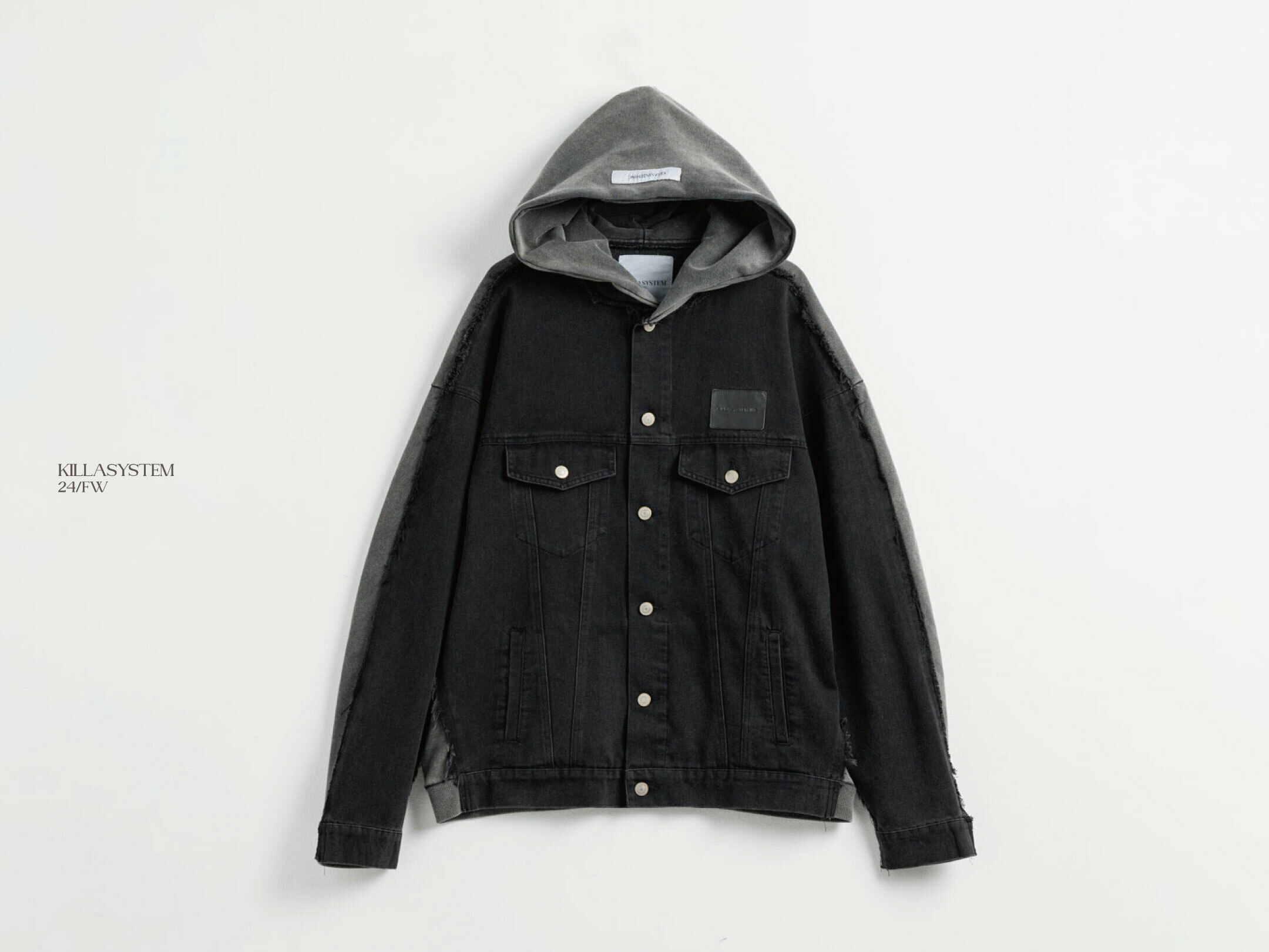 KILLASYSTEM 外套-24F/W HYBRID DENIM JACKET 水洗 拼接 破壞 牛仔外套