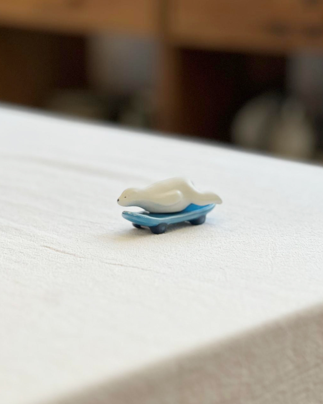 有田燒 手繪北極熊滑板 筷子托(套裝)｜伊萬里燒