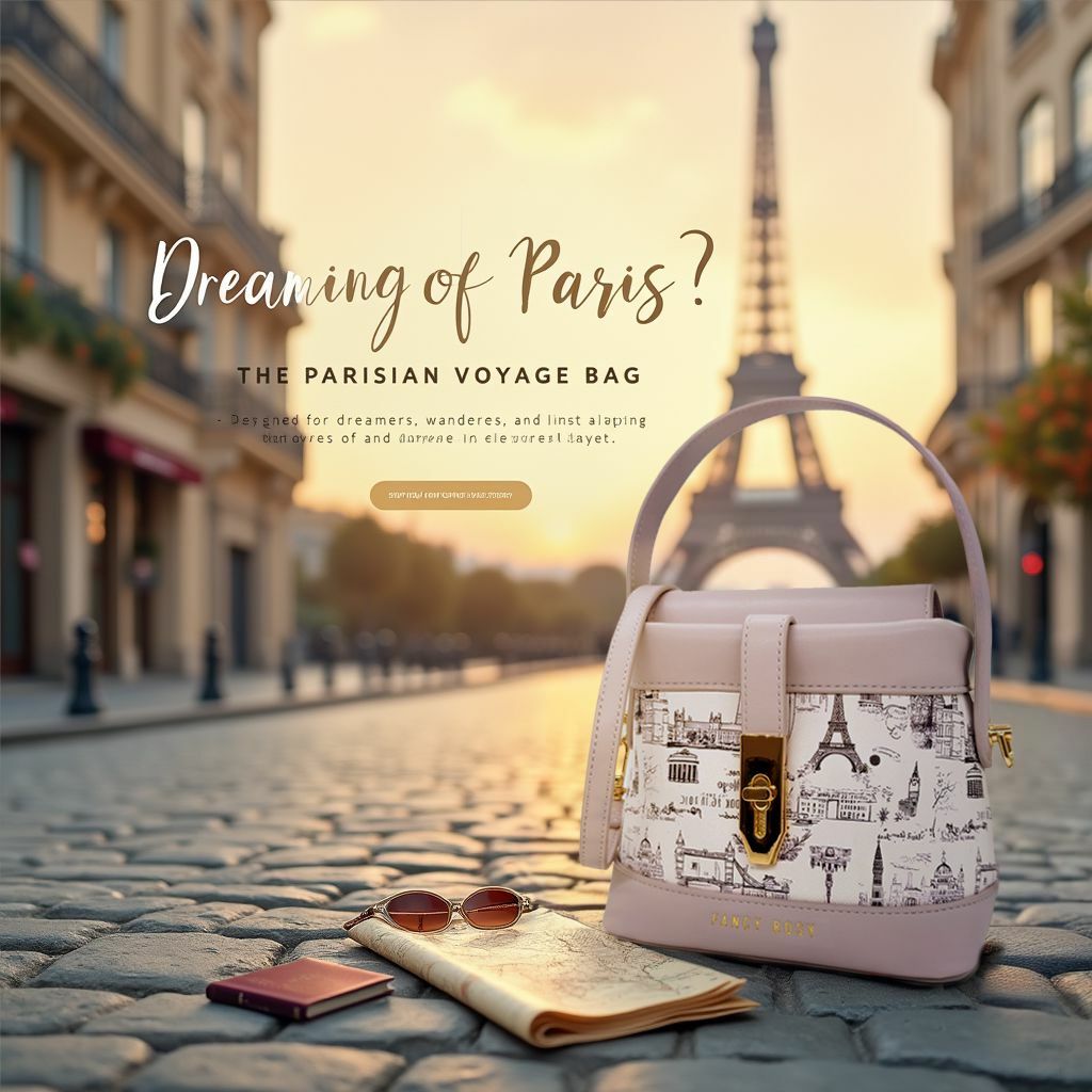 Parisian Voyage 復古方鎖水桶包