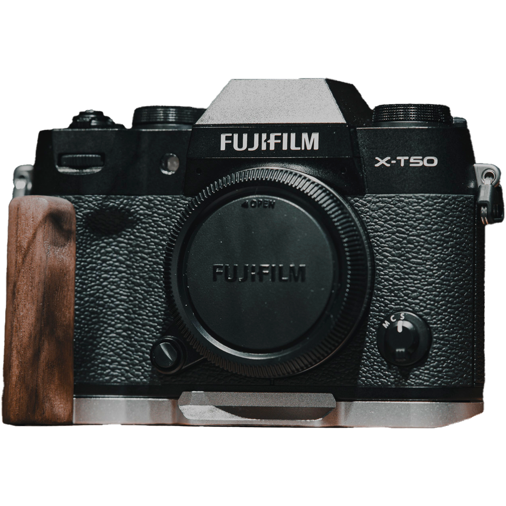FUJIFILM X-T50 胡桃木手把底座 快拆手把底座 實木相機底座