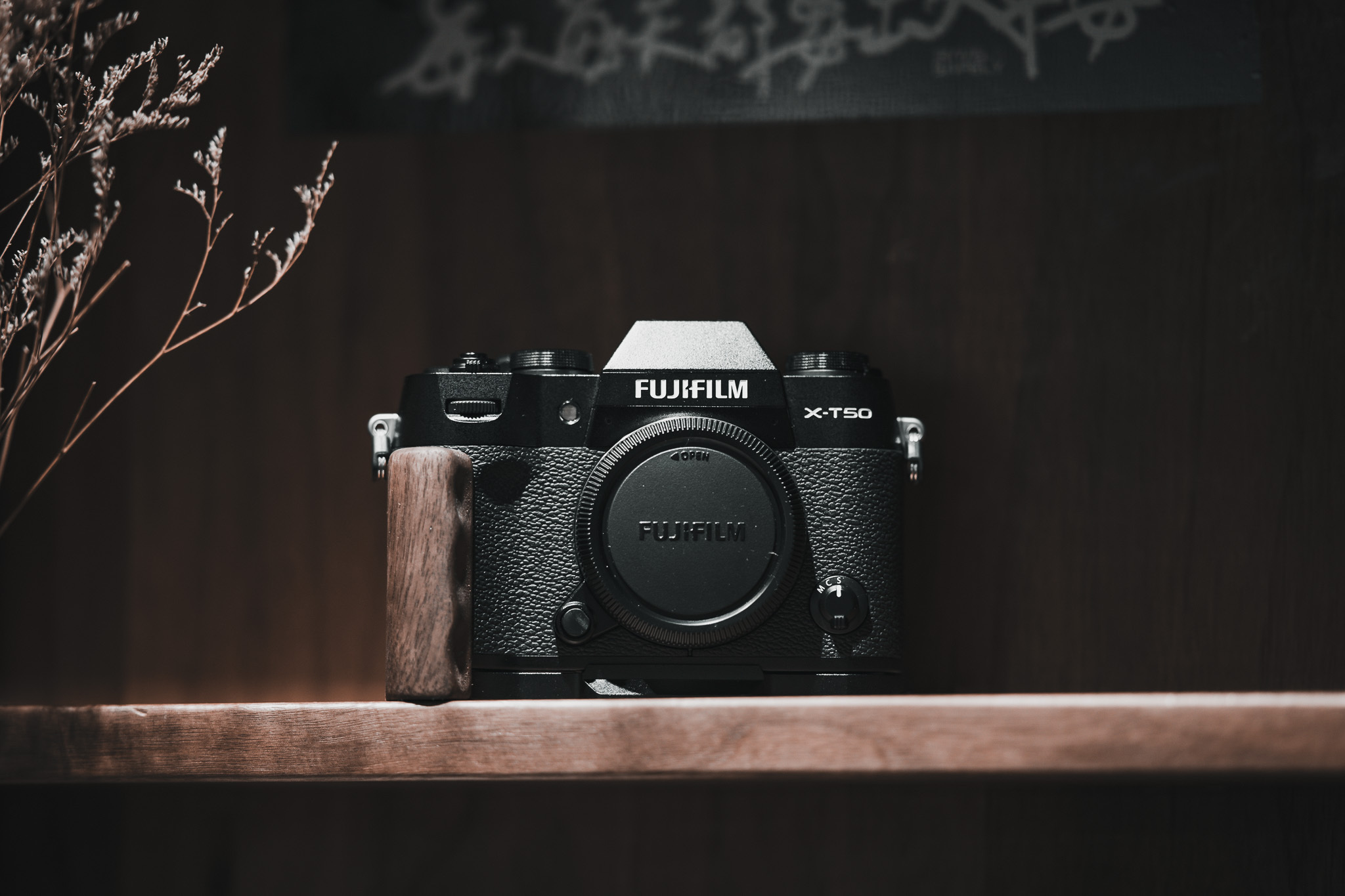 FUJIFILM X-T50 胡桃木手把底座 快拆手把底座 實木相機底座