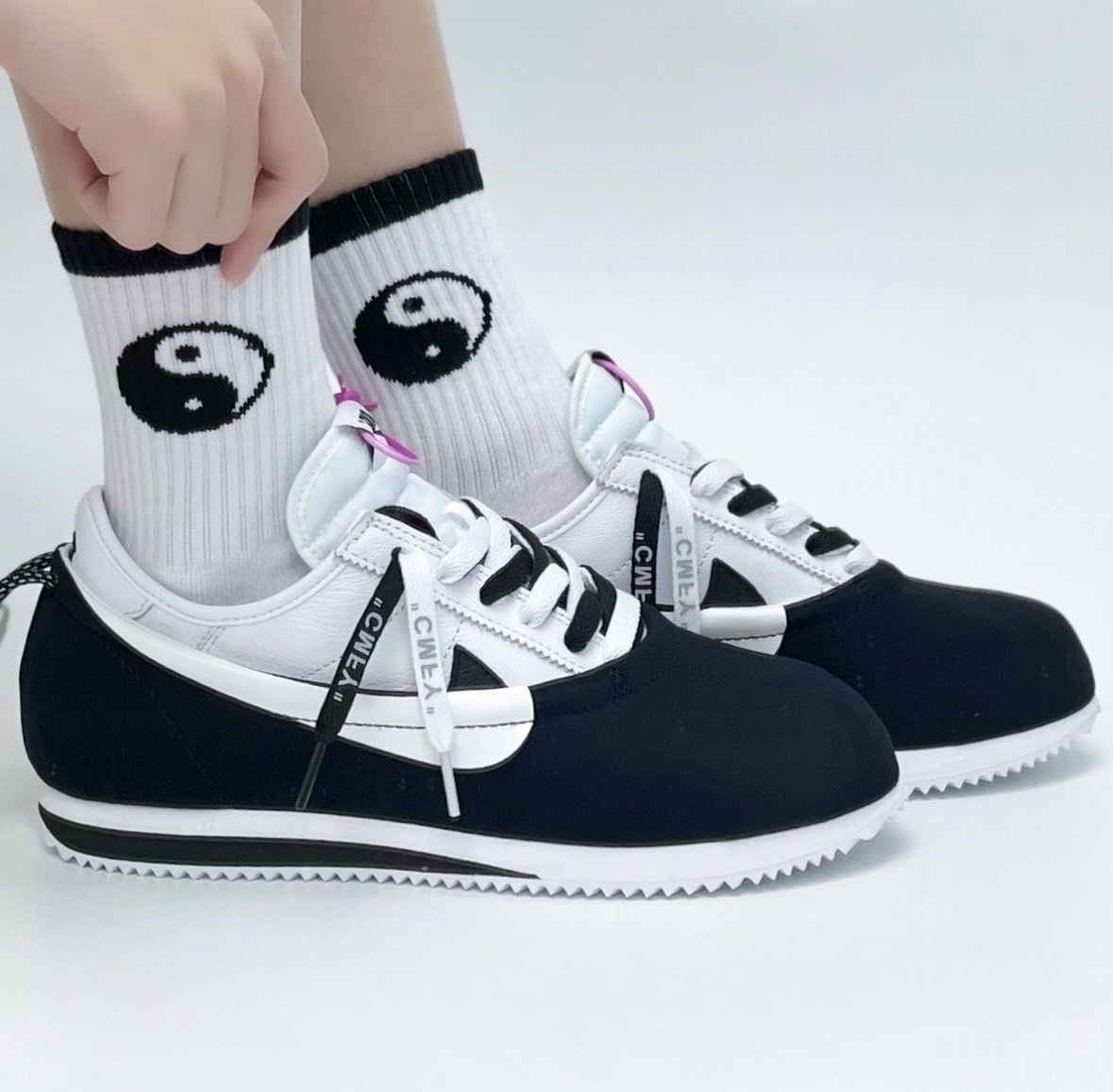 CLOT x Nike Cortez SP “Black White” 陰陽太極 低幫 阿甘鞋聯名功夫鞋三合一 可拆卸 DZ3239002