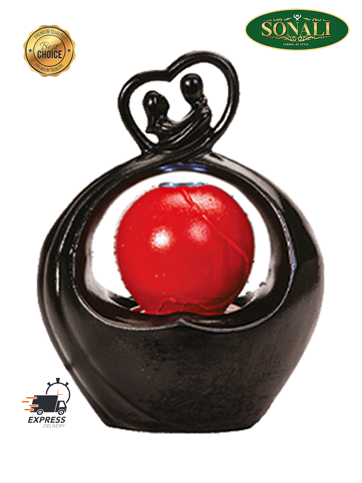 Sonali's Indoor Resin Water Fountain Light Decoration in Living Room / Office Table Top