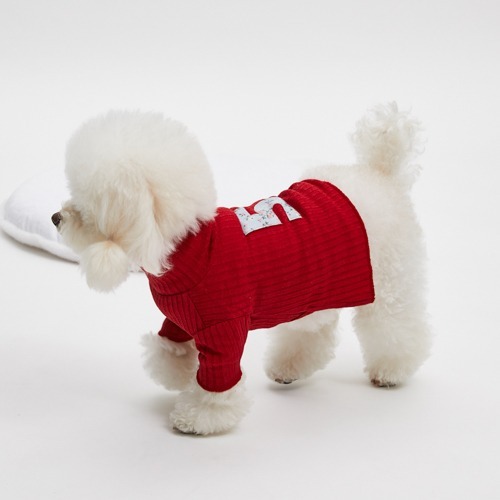 Louisdog No.5 櫻桃紅高領衫