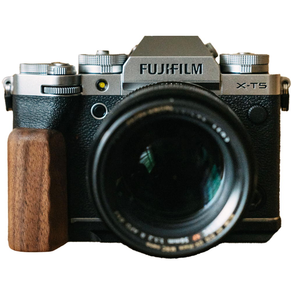FUJIFILM X-T5 胡桃木手把底座 快拆手把底座 實木相機底座