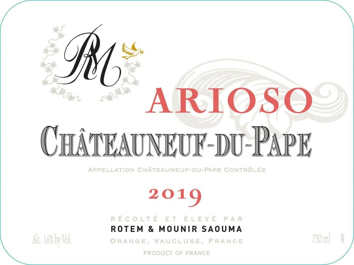 Rotem & Mounir Saouma Chateauneuf-du-Pape Arioso 2019 (WS96)