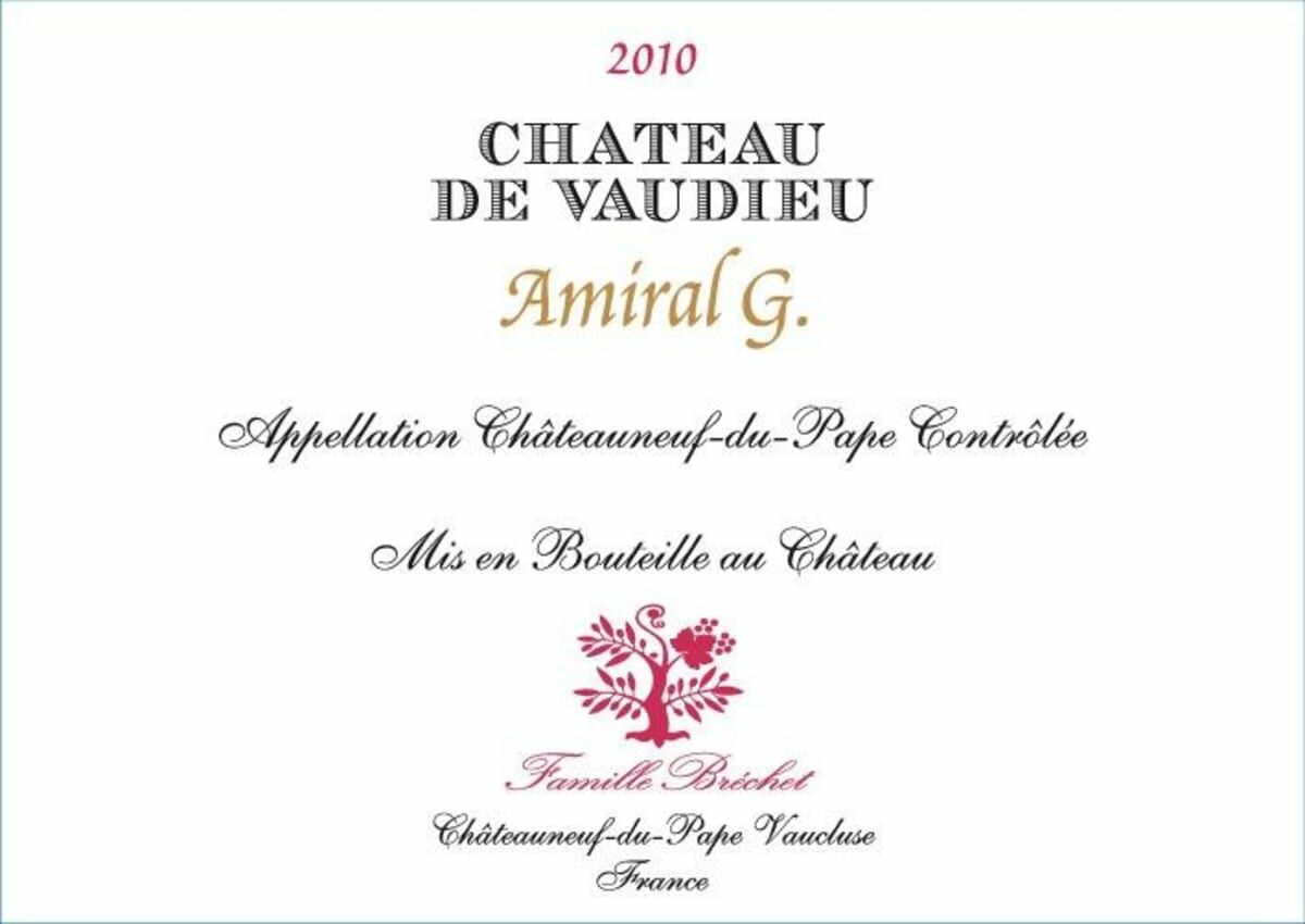 Chateau de Vaudieu Chateauneuf-du-Pape Amiral G 2010 (RP98)