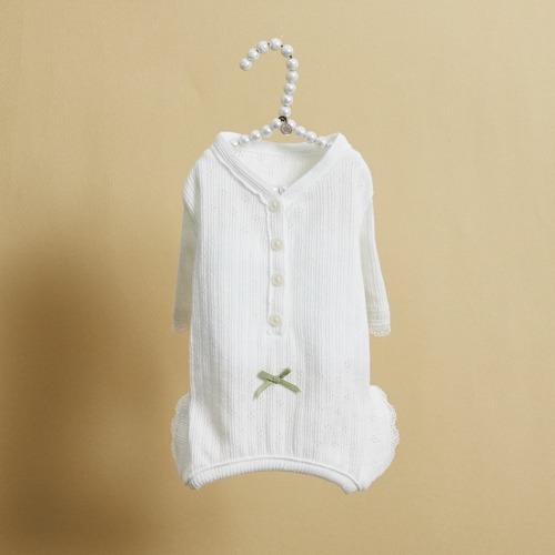 Louisdog 純白鏤空連身褲