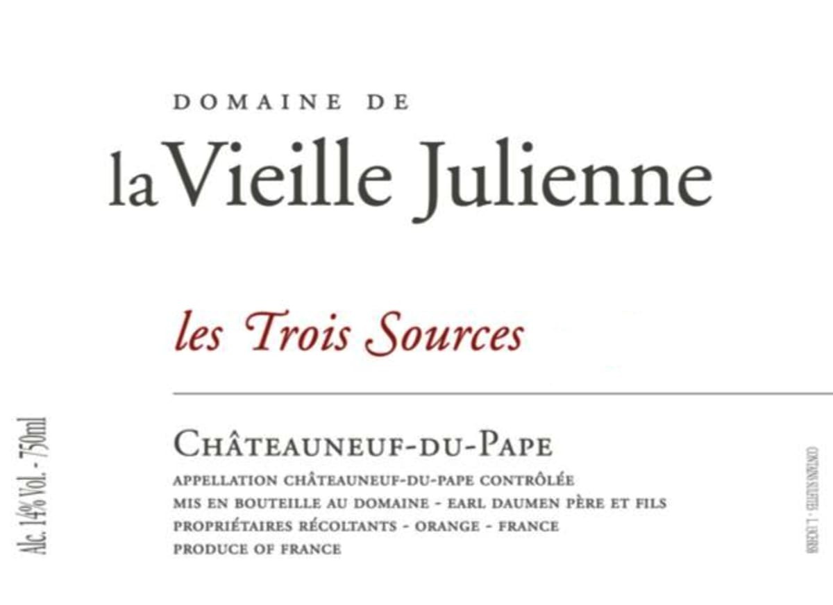 Vieille Julienne Chateauneuf-du-Pape Les Trois Sources 2018 (WS94)