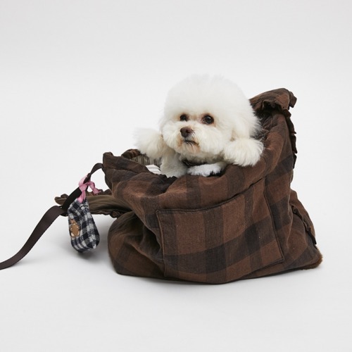 Louisdog 愛爾蘭亞麻袋鼠包(巧克力格子)