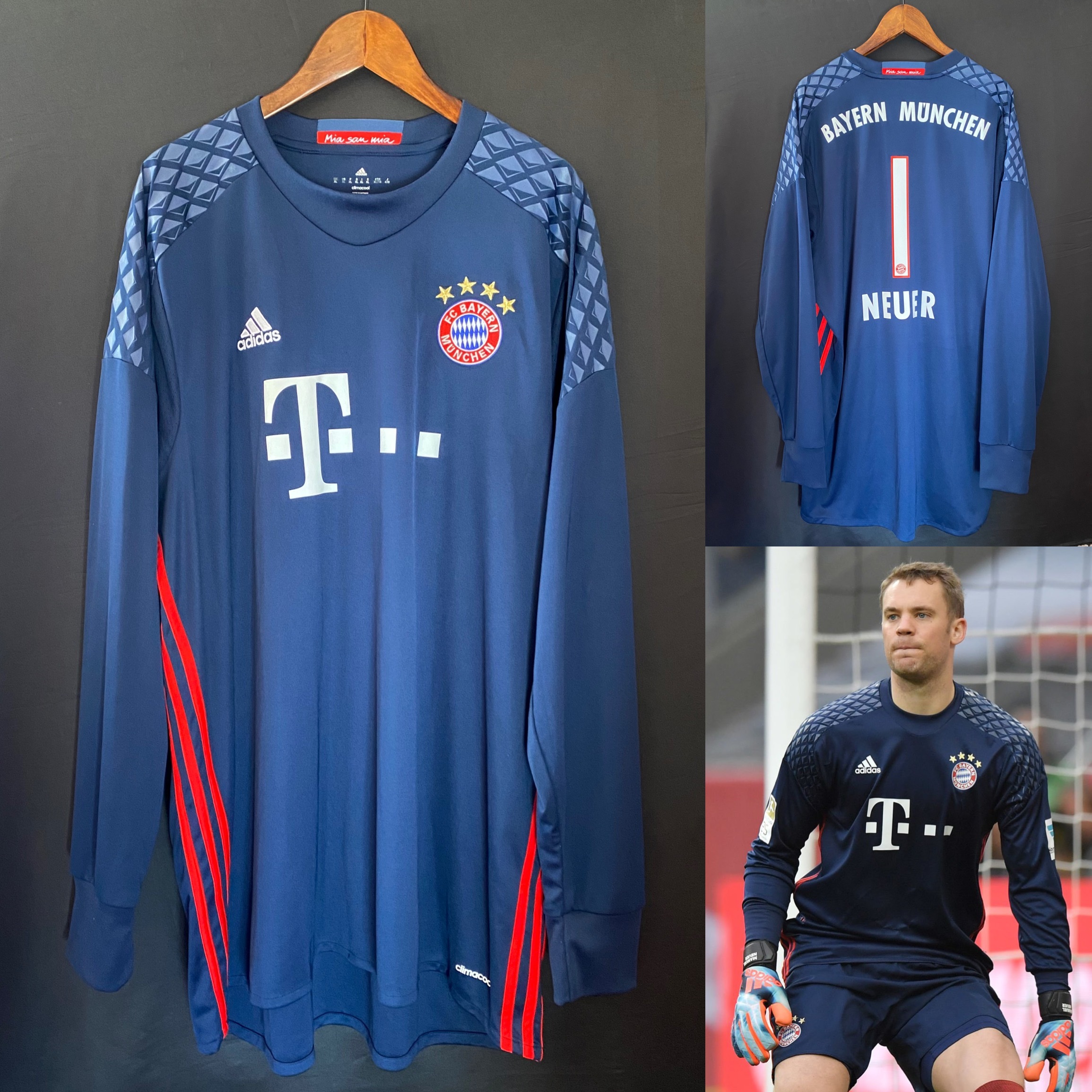 Bayern Munich 2016-2017 Adidas Goalkeeper Shirt #1 NEUER