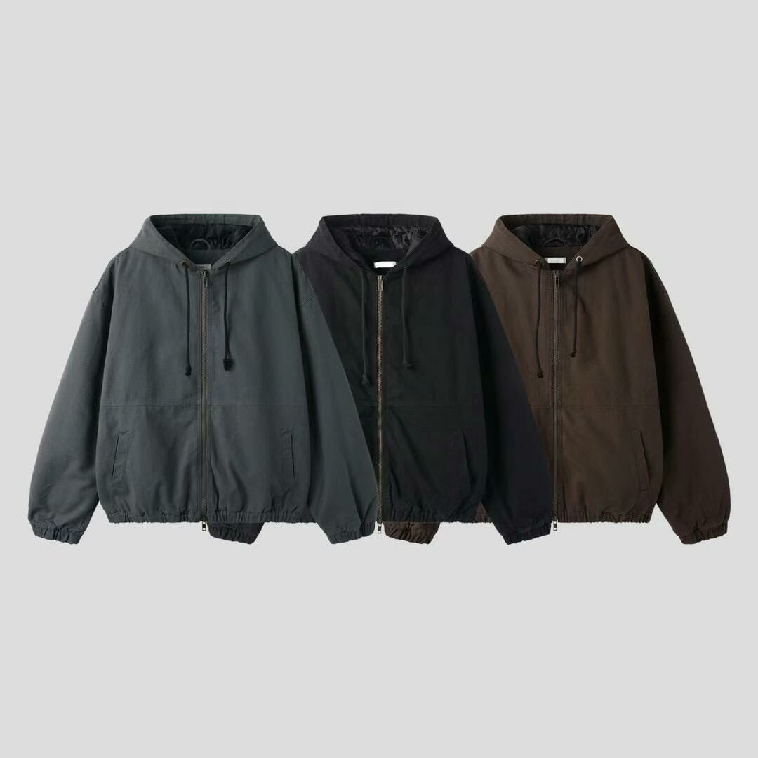 淨色連帽拉鍊外套(夾棉) JK2611