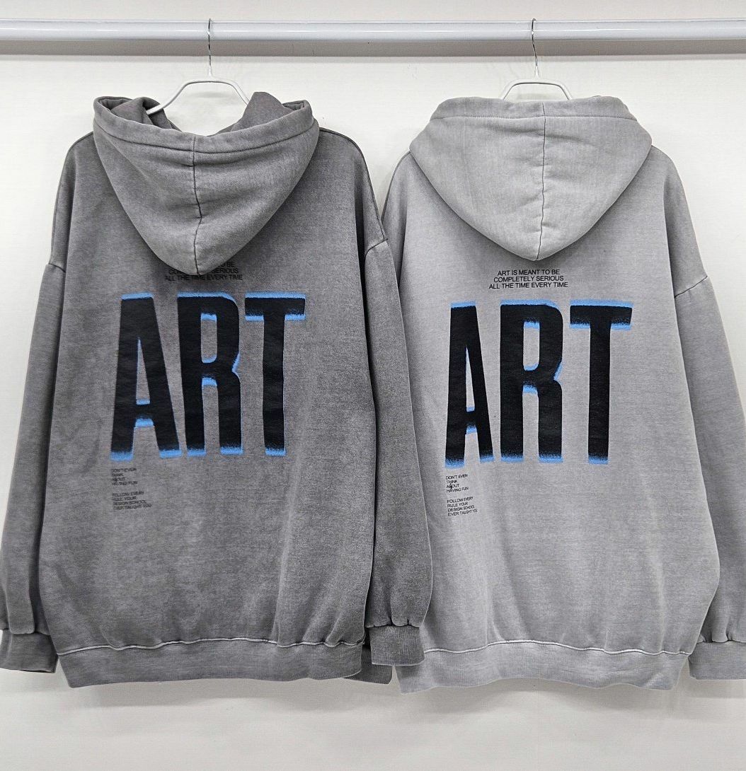 洗水英文字連帽衛衣(薄抓毛底) T5649