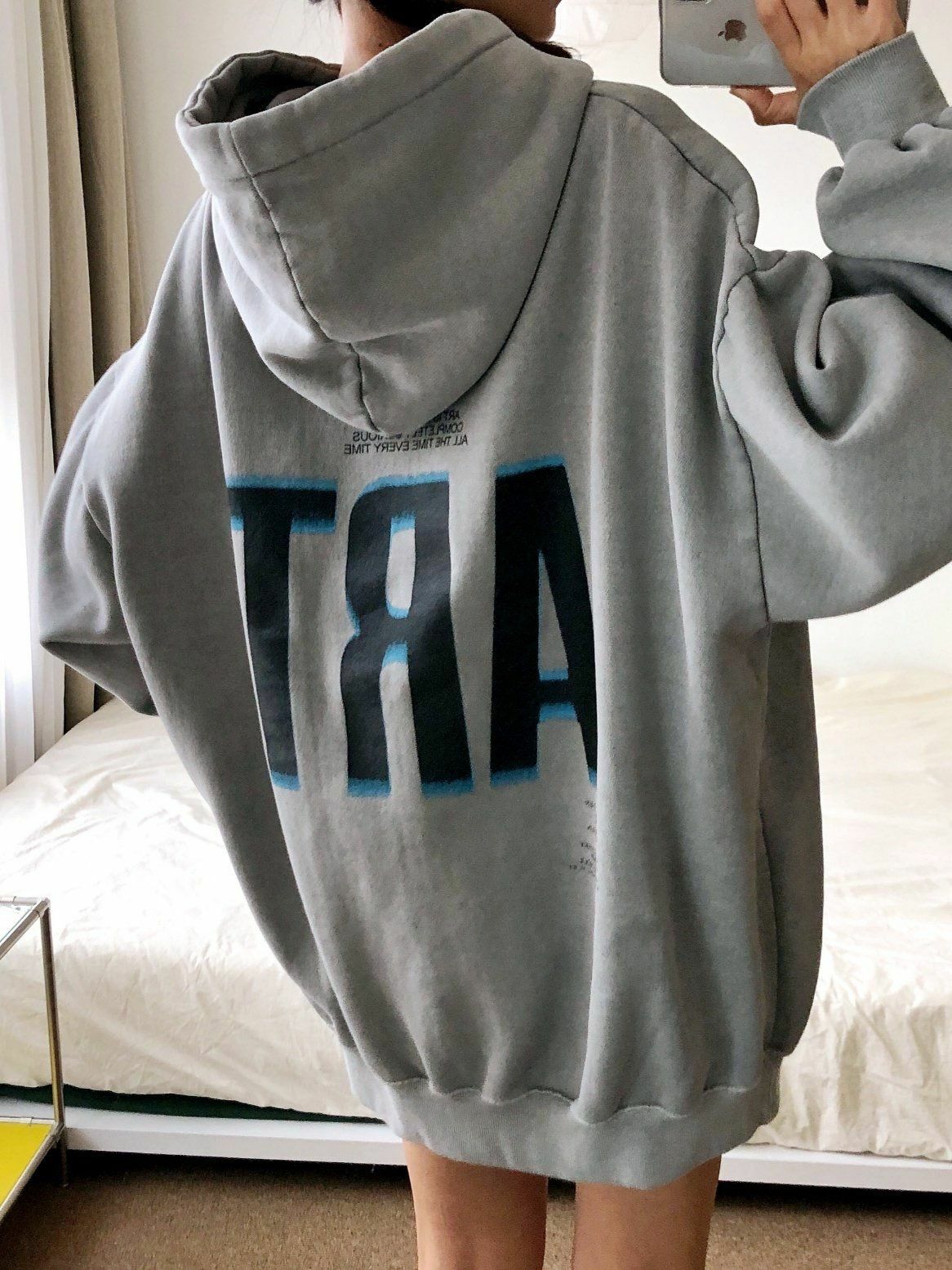 洗水英文字連帽衛衣(薄抓毛底) T5649