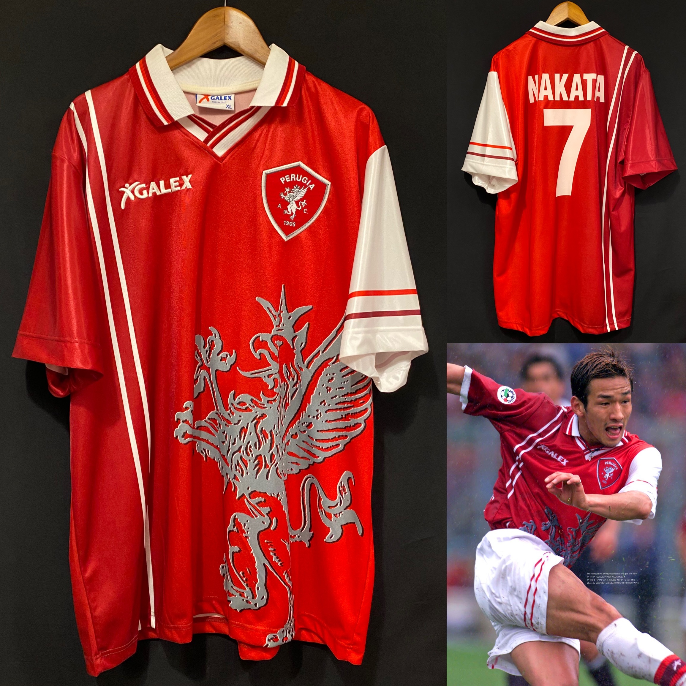 Perugia 1997-1999 Galex Home Shirt #7 NAKATA