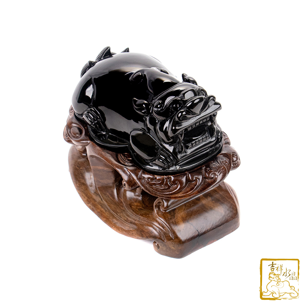 頂級彩虹黑曜石貔貅 2.8kg 招財避邪