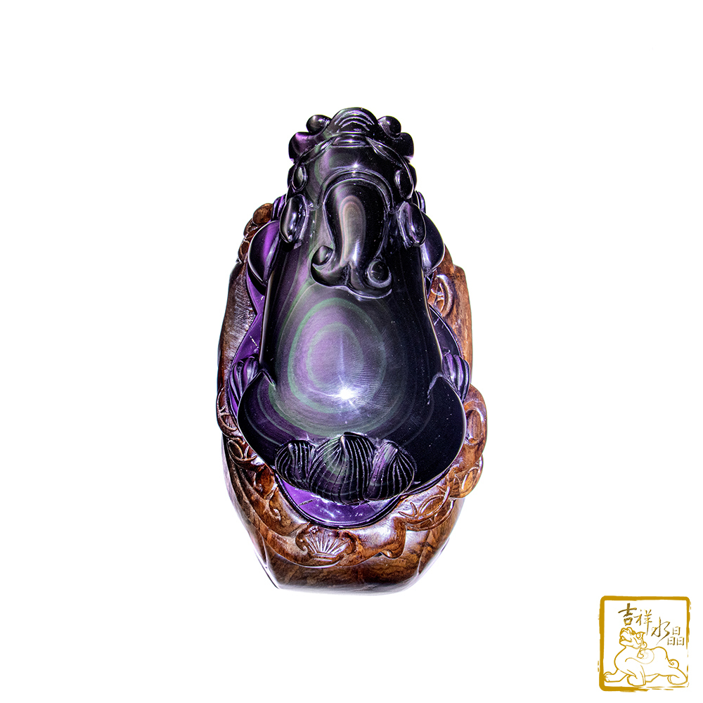 頂級彩虹黑曜石貔貅 2.8kg 招財避邪