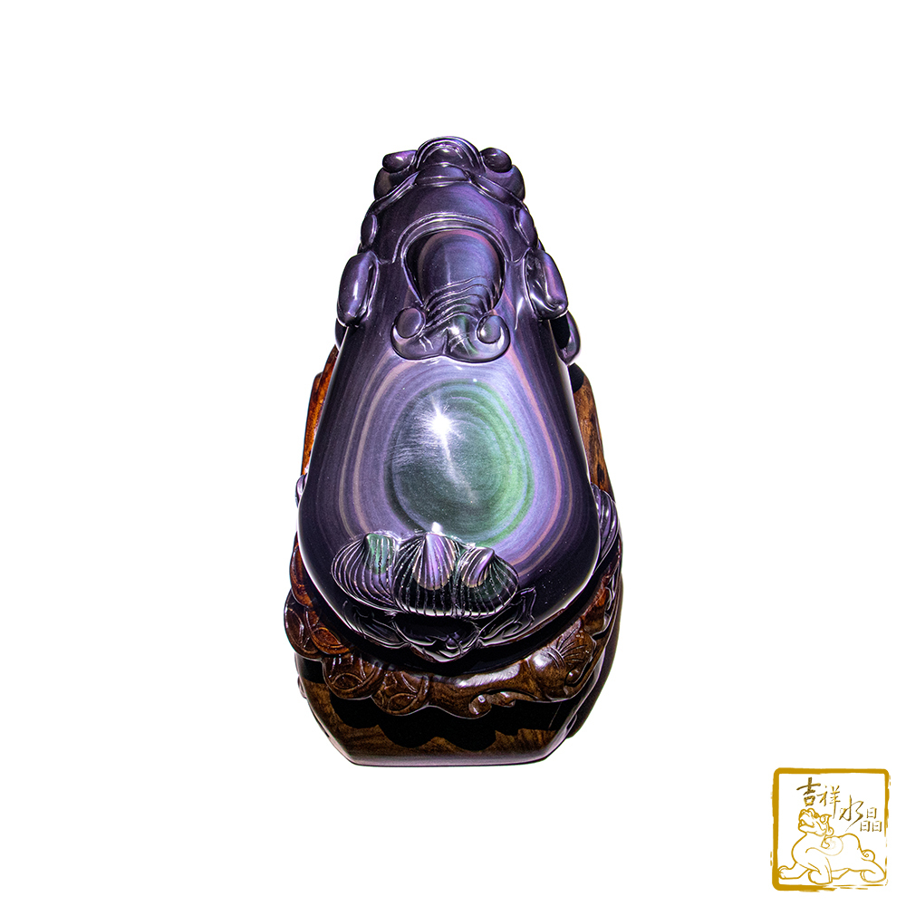 頂級彩虹黑曜石貔貅 3.78kg 招財避邪