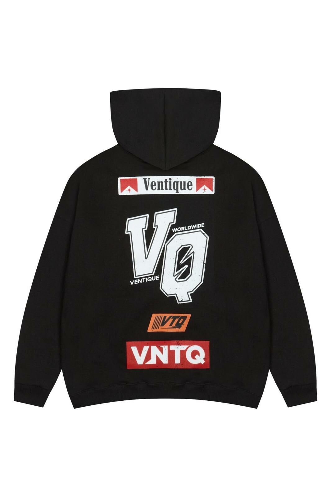 英文字連帽拉鍊外套(薄抓毛底) VENTIQUE-038JK