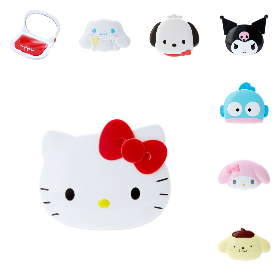 現貨┃日本 SANRIO 三麗鷗 KITTY 大頭 隨身 鏡子 梳子