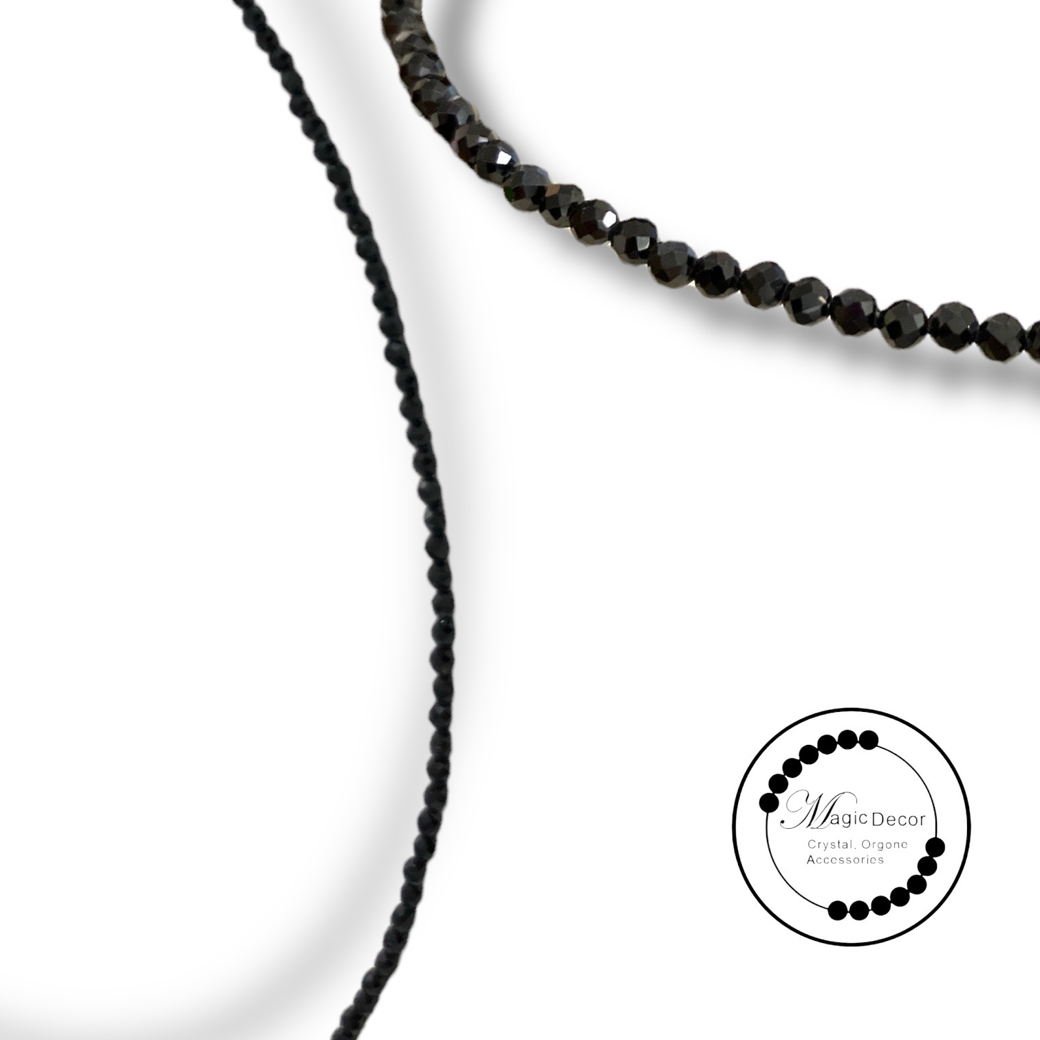 260131 - C48 黑尖晶鑽石切割小米珠頸鏈